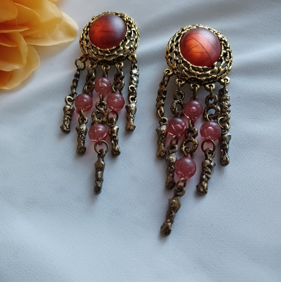 Vintage Rustic Earrings from Israel - Picture 3 of 11